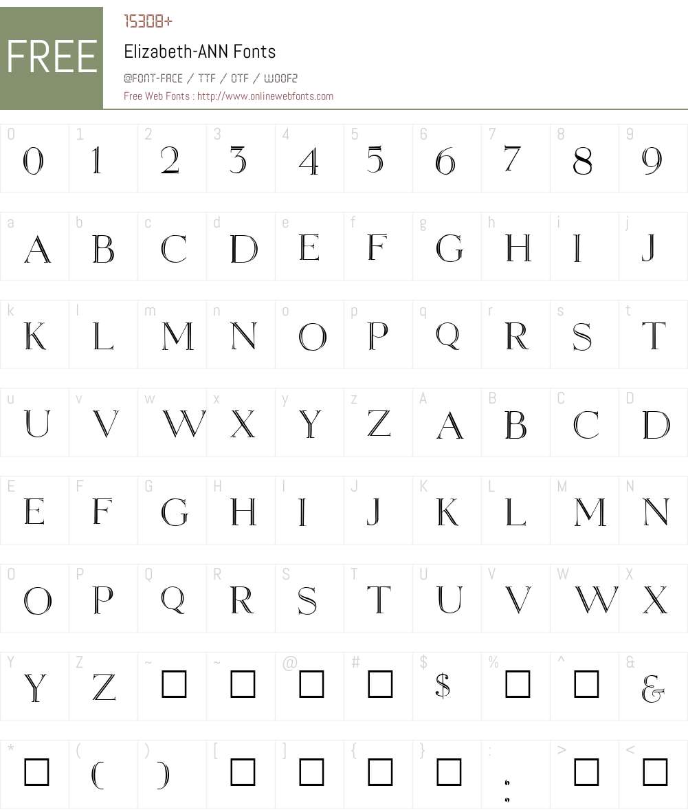 Elizabeth-ANN Font Screenshots
