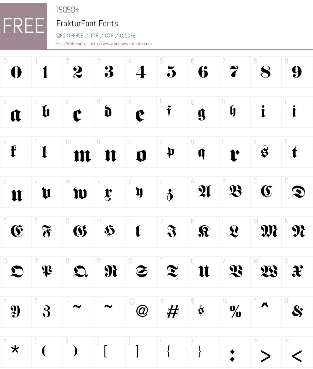 Fraktur Font Screenshots