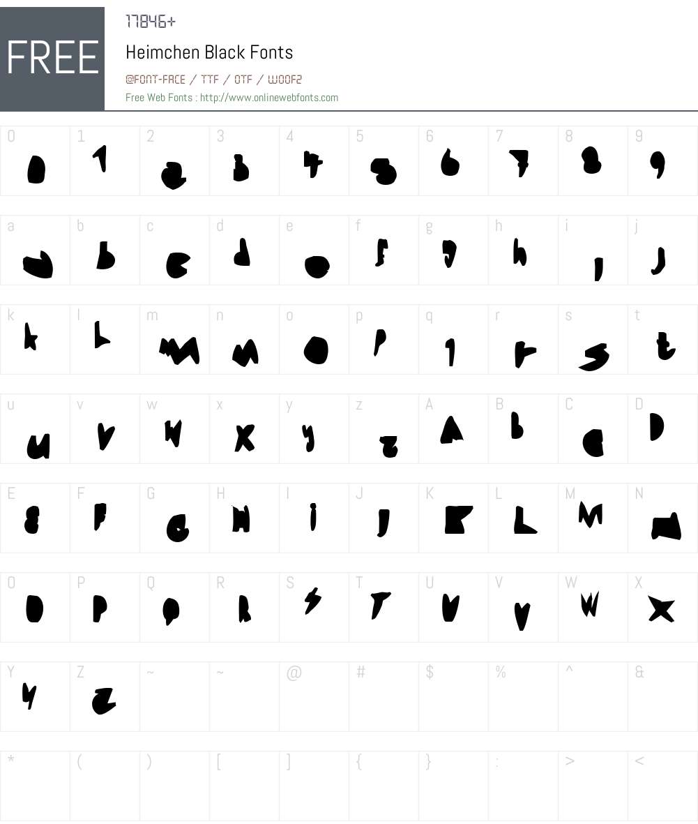 Heimchen Font Screenshots