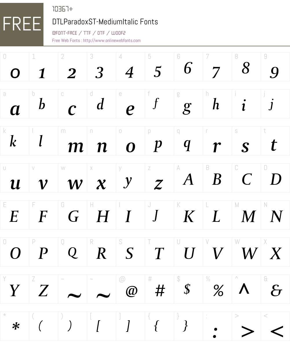 DTLParadoxST Font Screenshots
