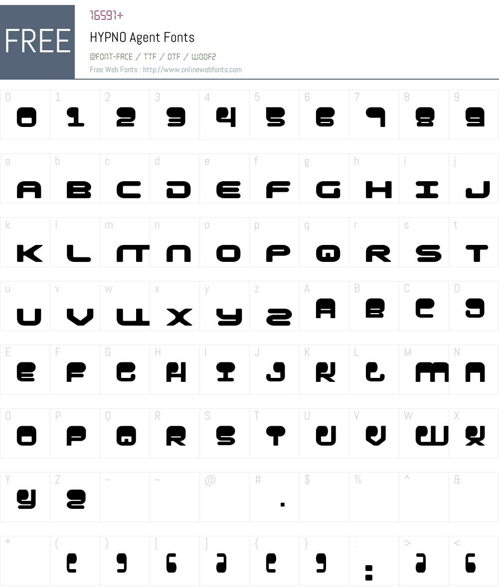 HYPNO Agent Font Screenshots