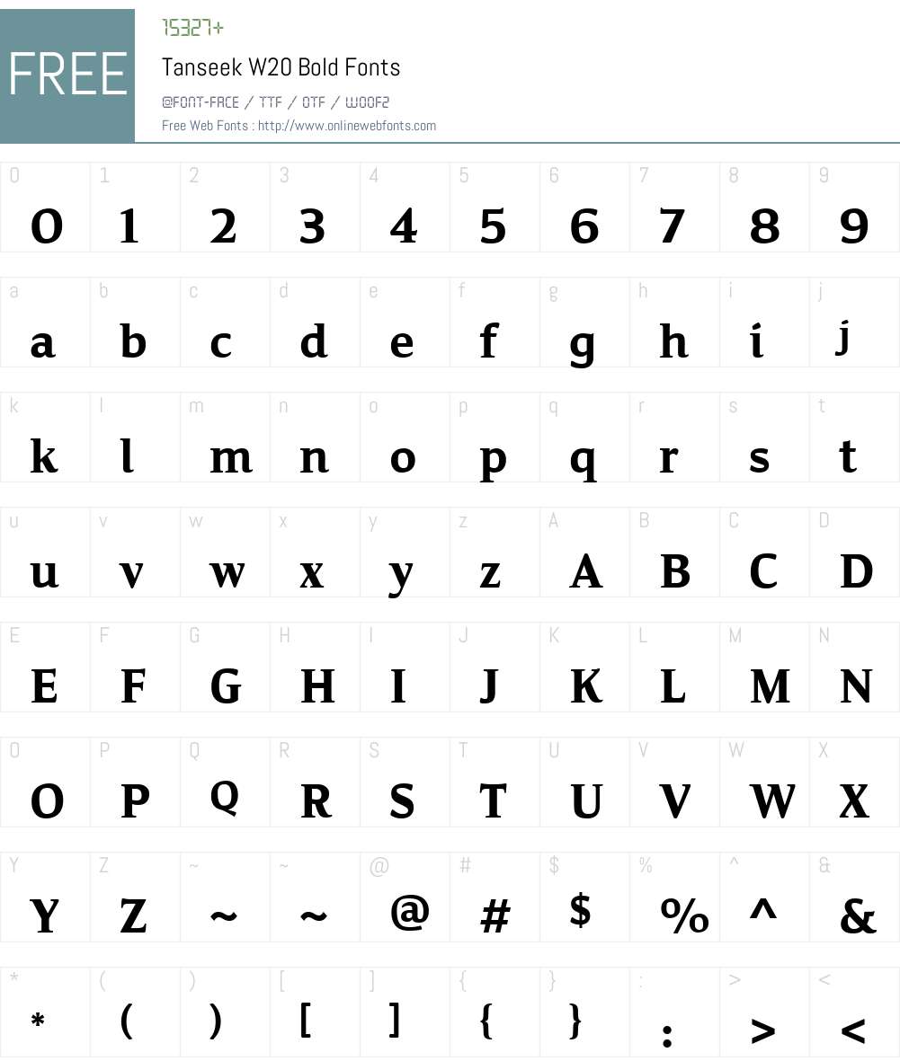 TanseekW20-Bold Font Screenshots