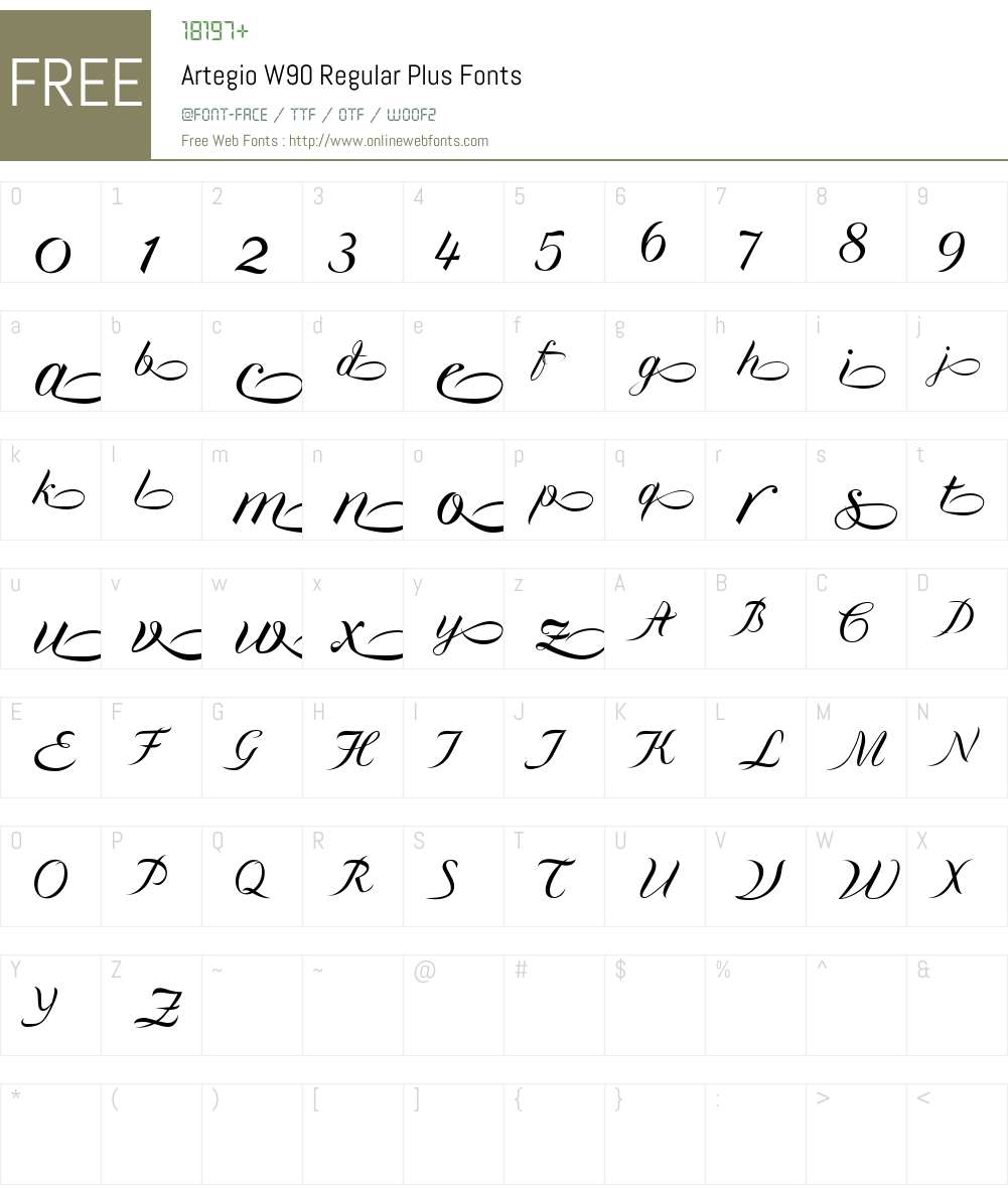 ArtegioW90-RegularPlus Font Screenshots