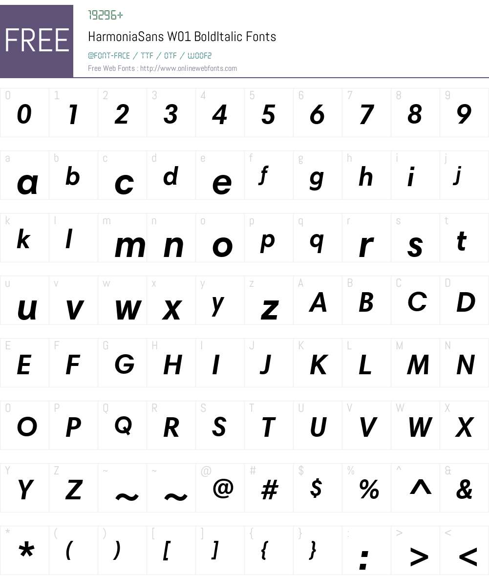 HarmoniaSansW01-BoldItalic Font Screenshots