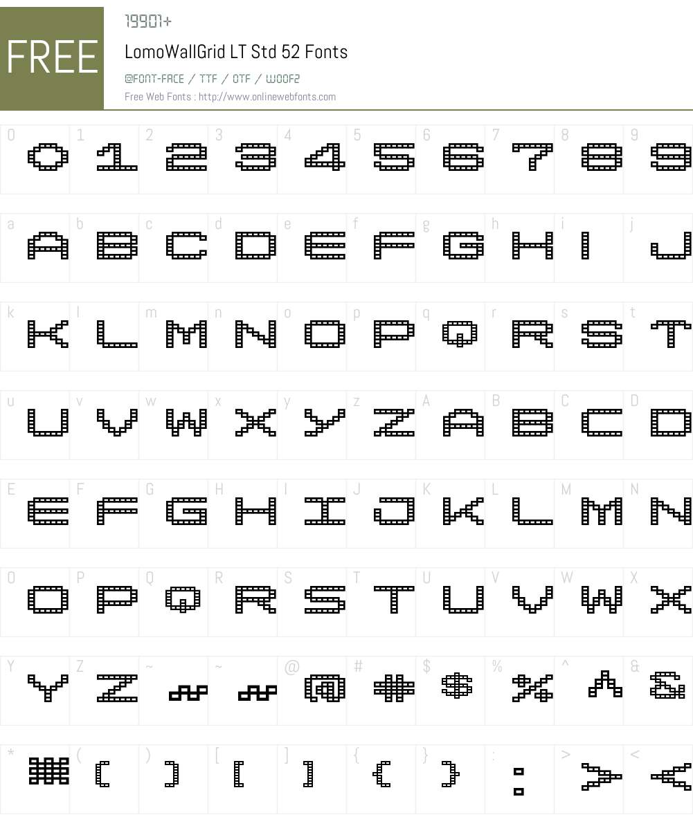 LomoWallGrid LT Std 50 Font Screenshots