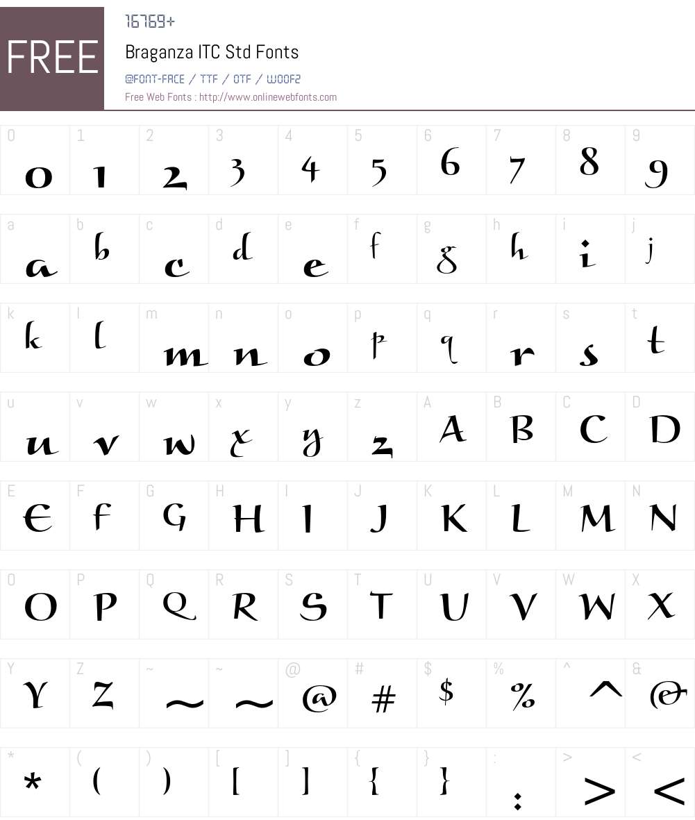 Braganza ITC Std Font Screenshots