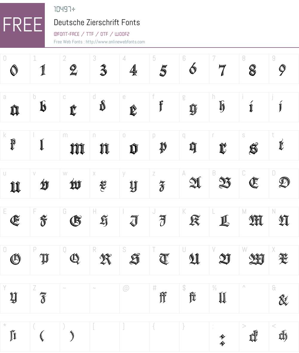 Deutsche Zierschrift Font Screenshots