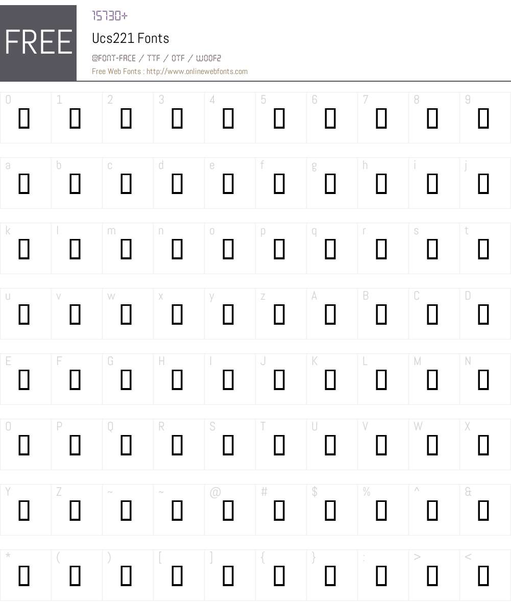 Ucs221 Font Screenshots