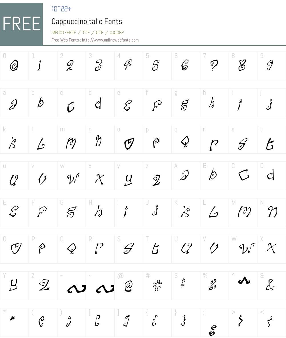 GFCappuccinoW00-It Font Screenshots