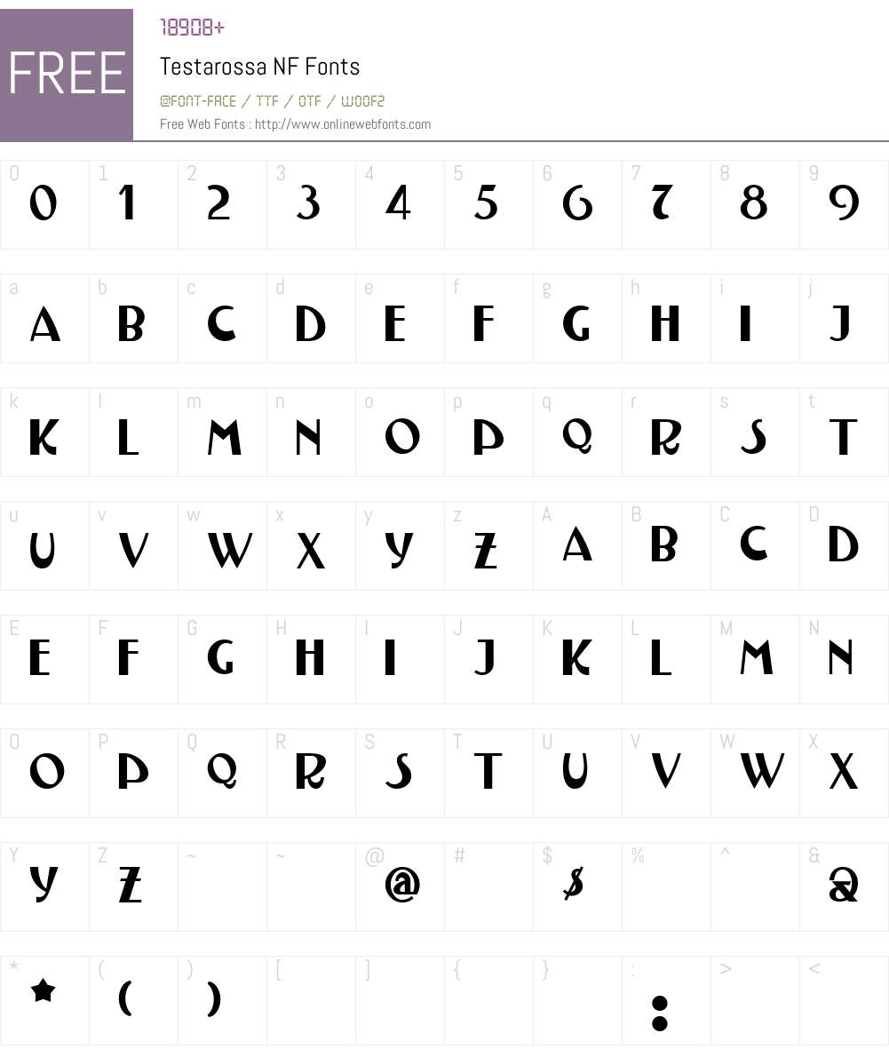 Testarossa NF Font Screenshots
