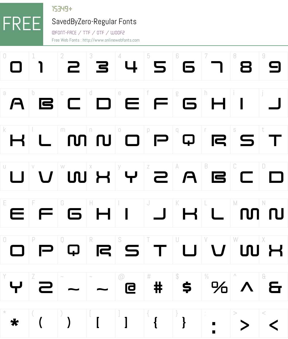Saved By Zero Font Screenshots