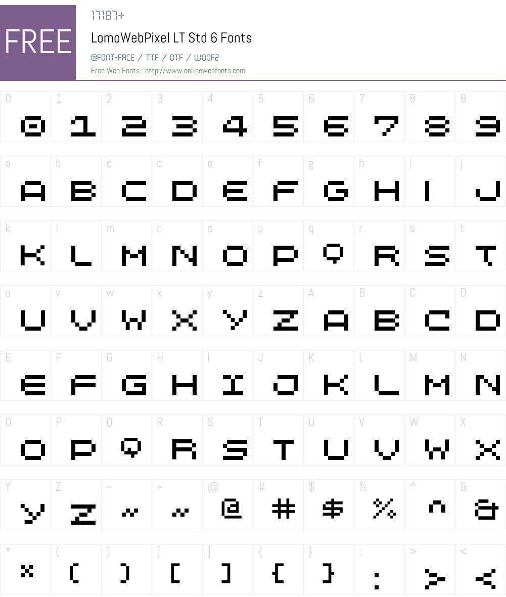 LomoWebPixel LT Std 6 Font Screenshots