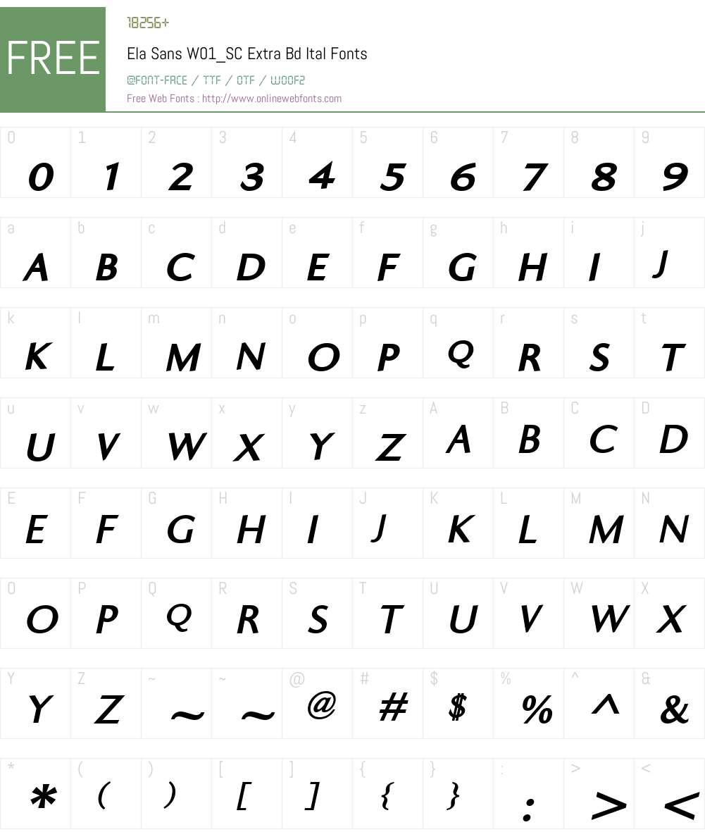 ElaSansW01_SC-ExtraBdItal Font Screenshots