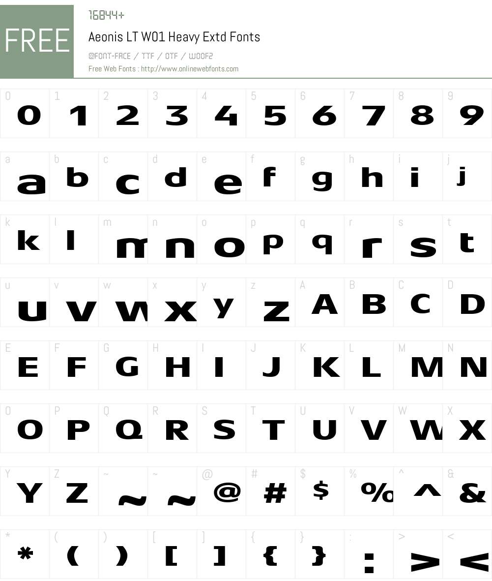 AeonisLTW01-HeavyExtd Font Screenshots