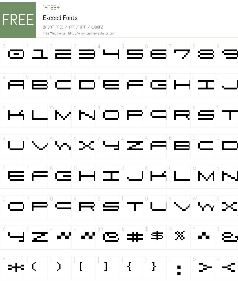 Exceed Font Screenshots