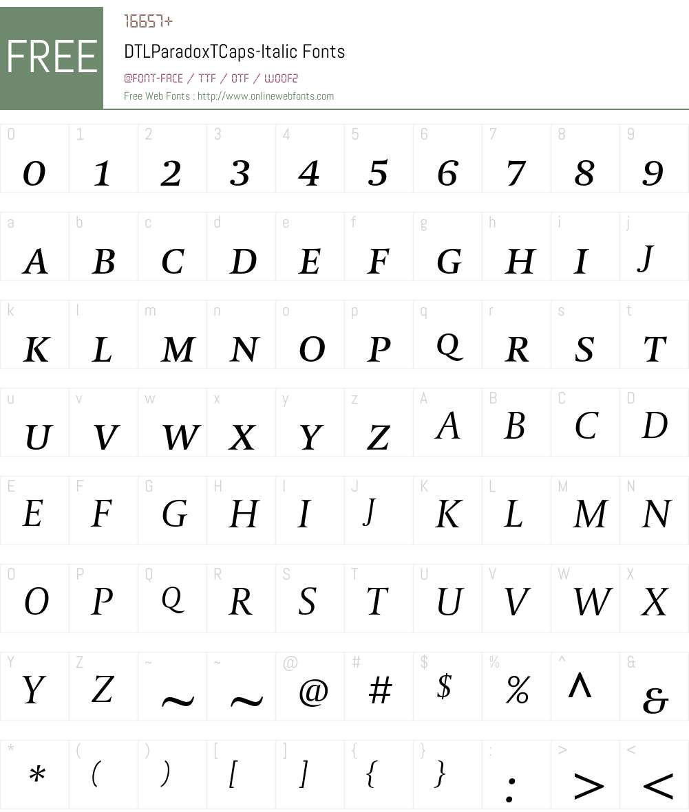 DTLParadoxTCaps Font Screenshots