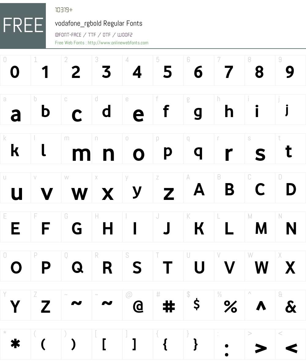 vodafone_rgbold Font Screenshots