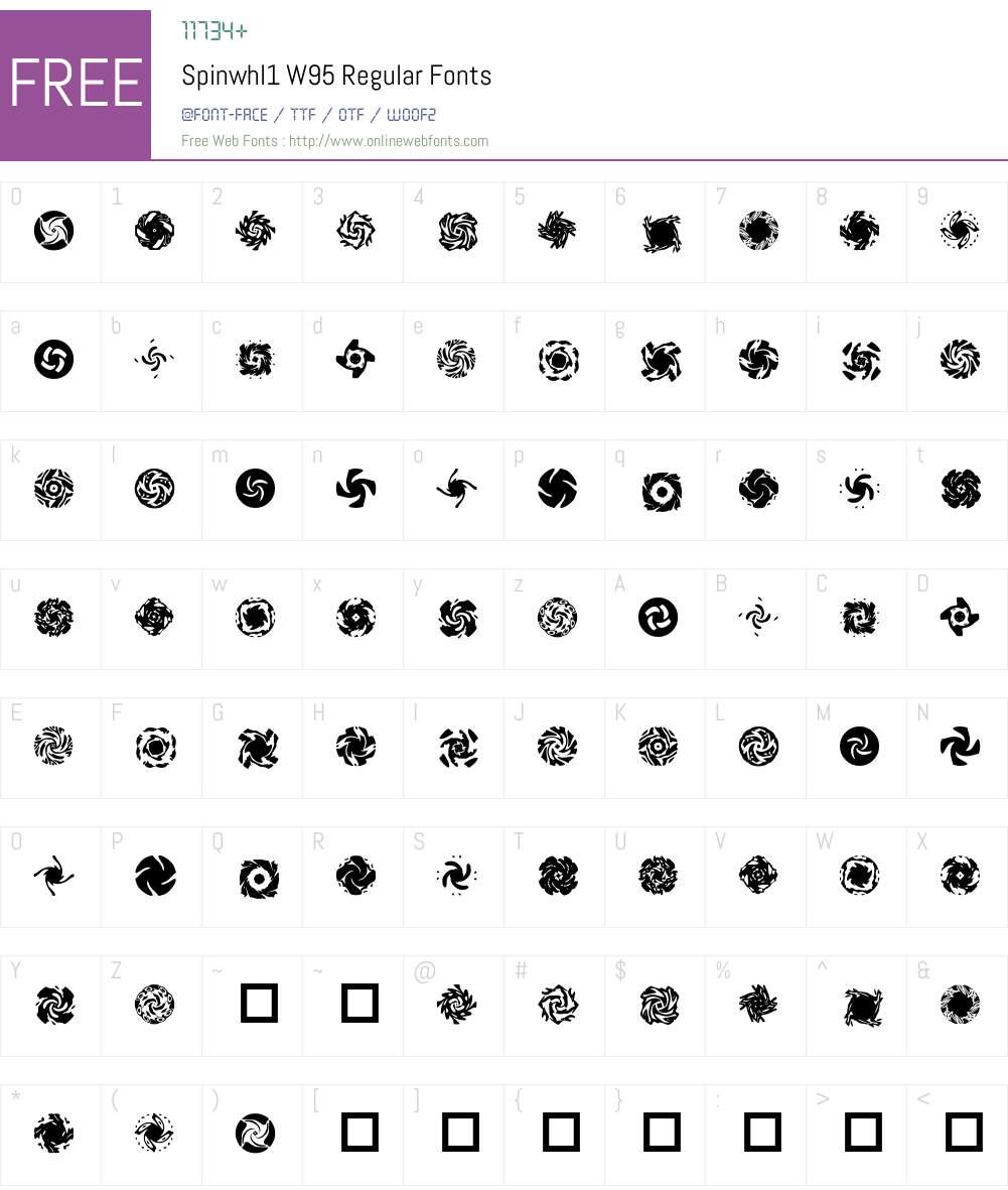 Spinwhl1 Font Screenshots