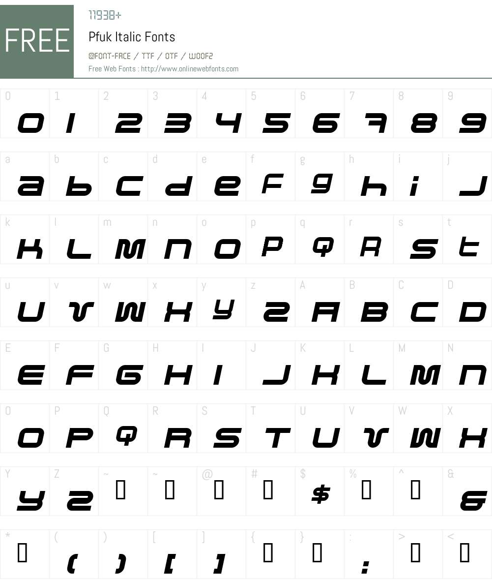 Pfuk Font Screenshots