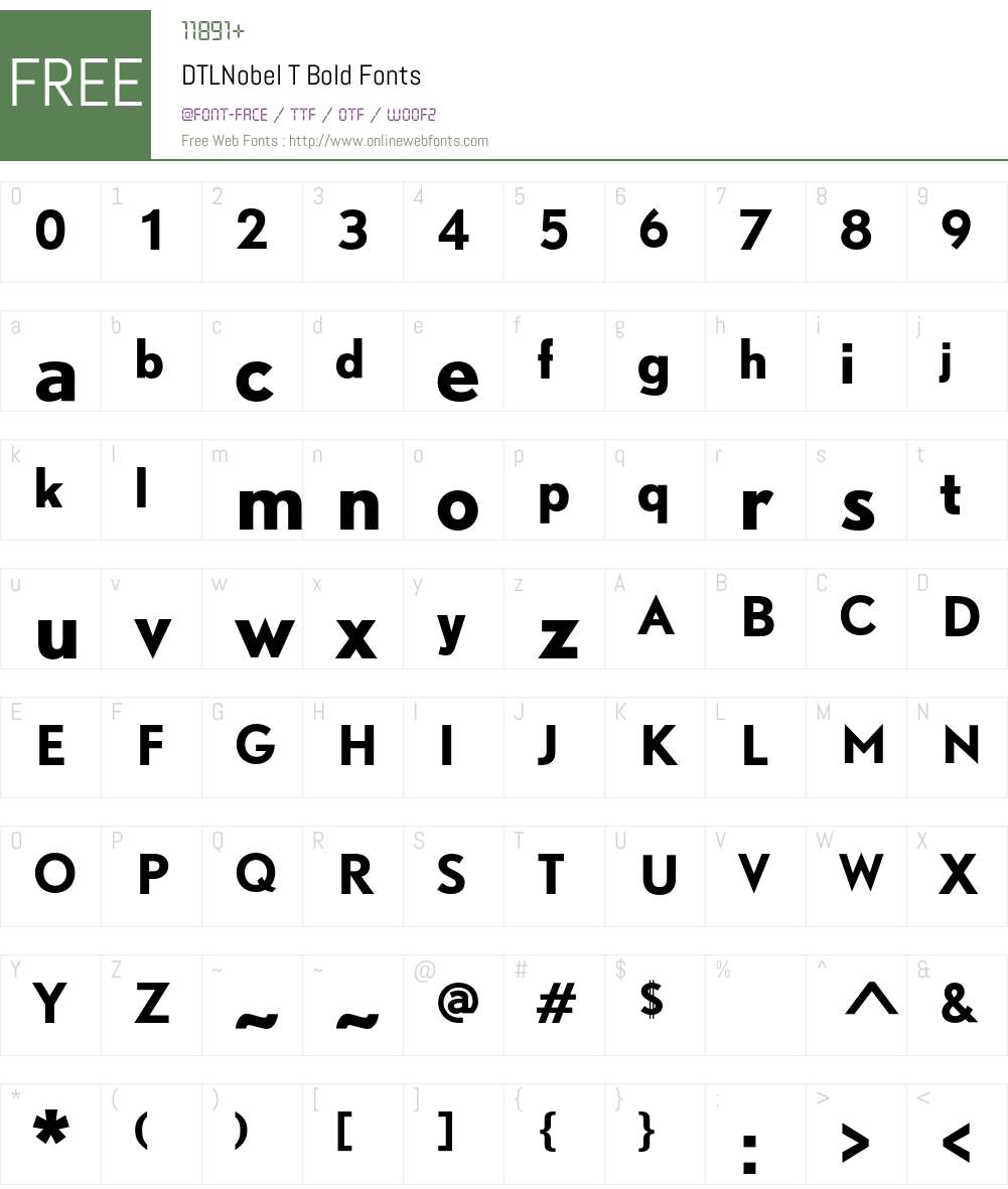 DTL Nobel Font Screenshots