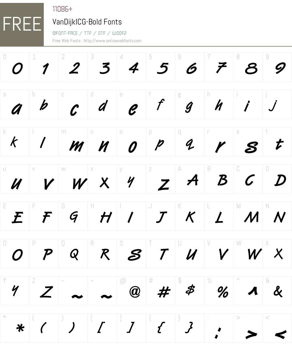 VanDijkICG Font Screenshots