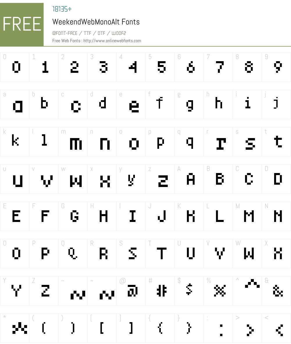 WeekendWebW01-MonoAlt Font Screenshots