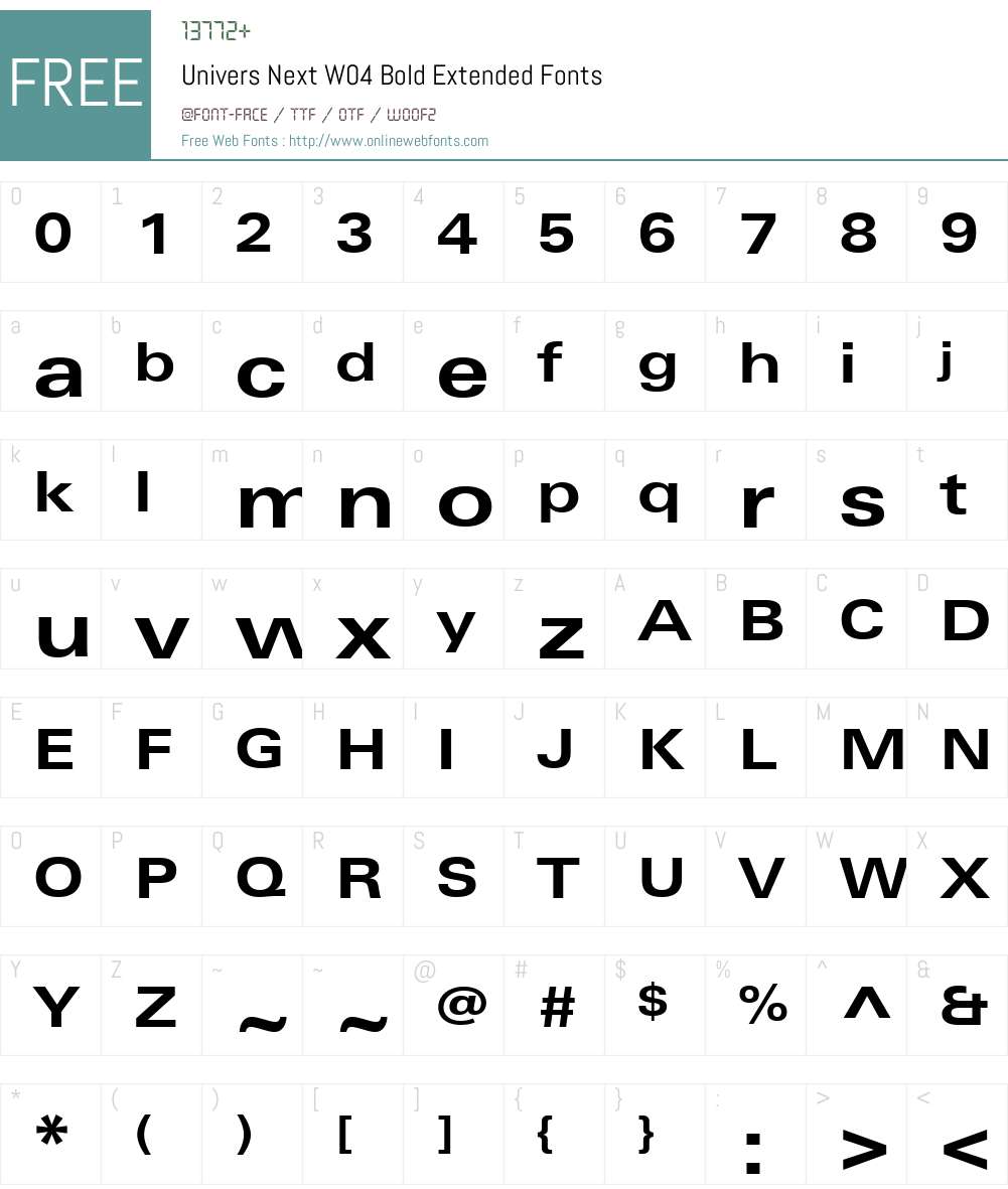 UniversNextW04-BoldExtended Font Screenshots