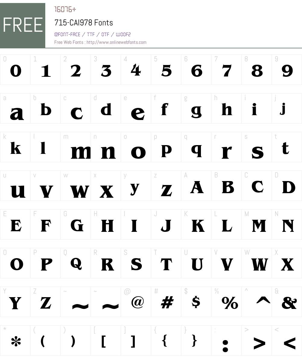 715-CAI978 Font Screenshots