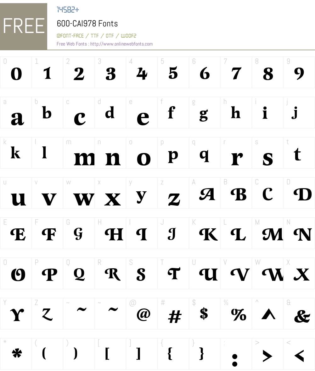 600-CAI978 Font Screenshots