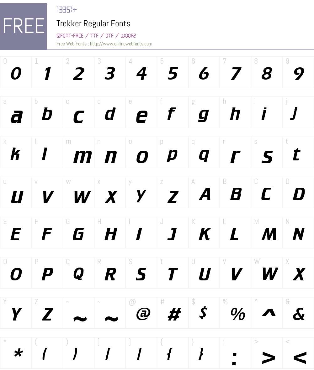 Trekker Font Screenshots
