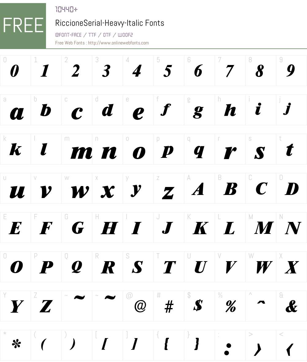 RiccioneSerial-Heavy Font Screenshots