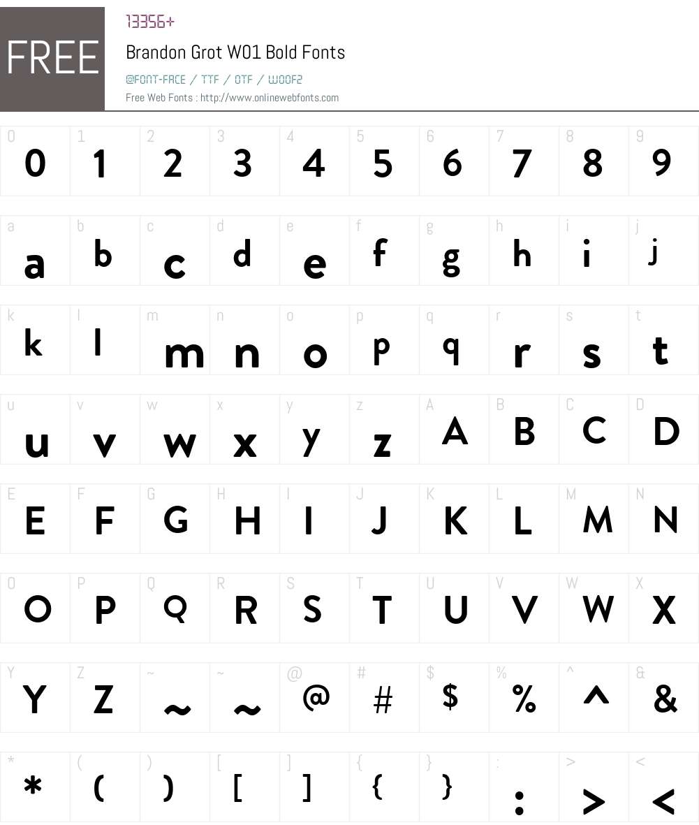 BrandonGrotW01-Bold Font Screenshots