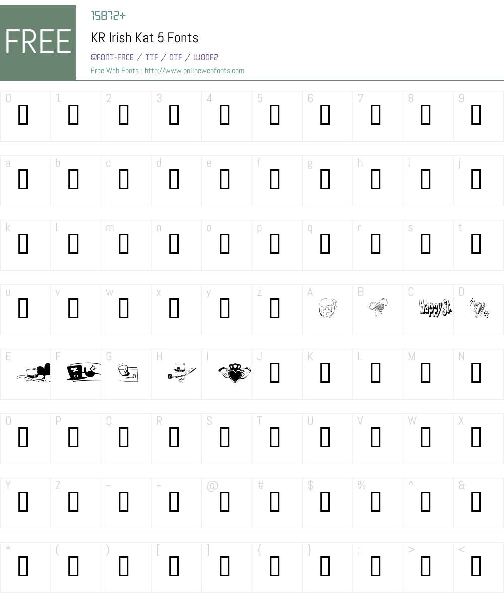 KR Irish Kat 5 Font Screenshots