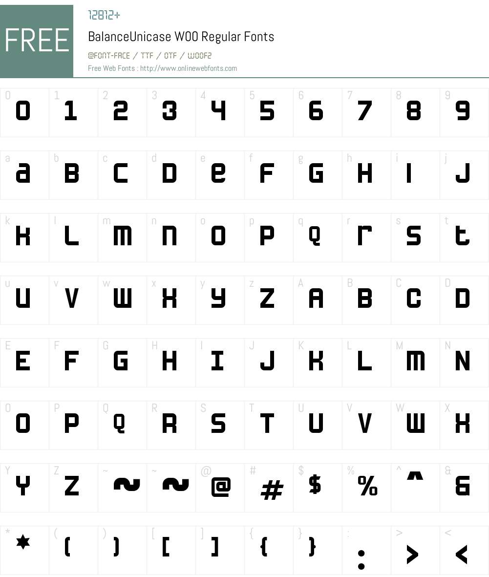 BalanceUnicase Font Screenshots