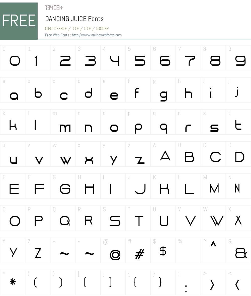 DANCING JUICE Font Screenshots