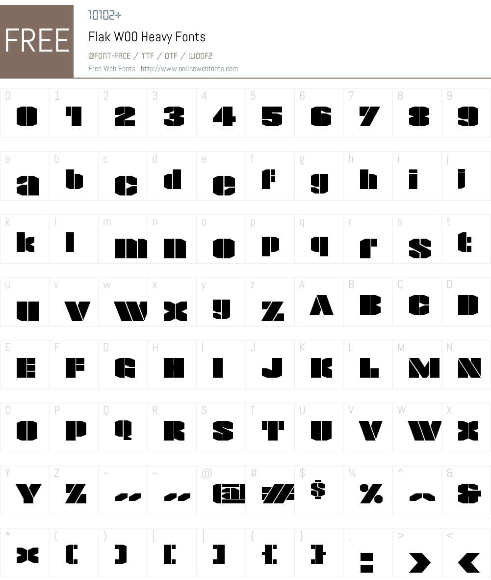 FlakW00-Heavy Font Screenshots