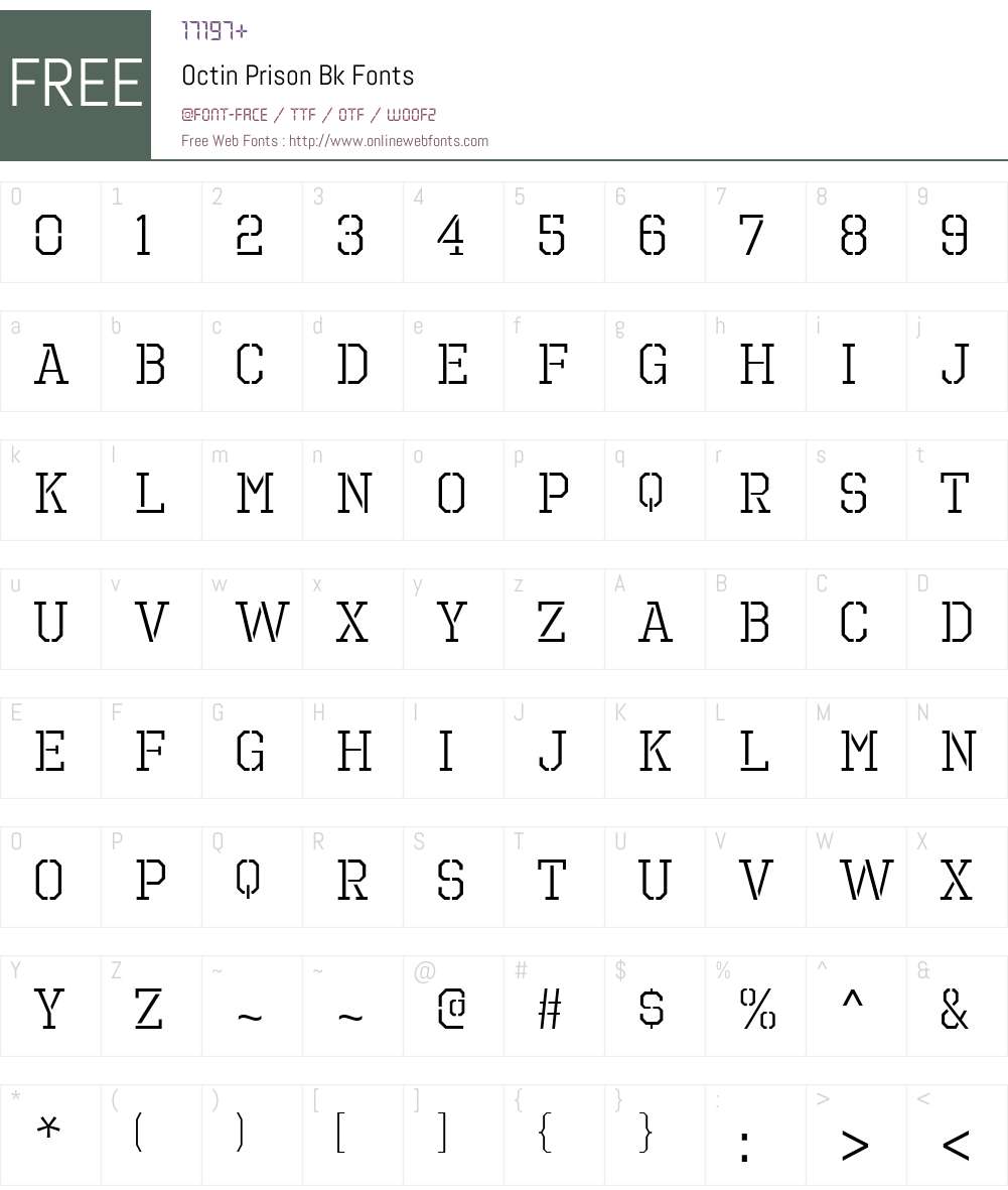 Octin Prison Font Screenshots