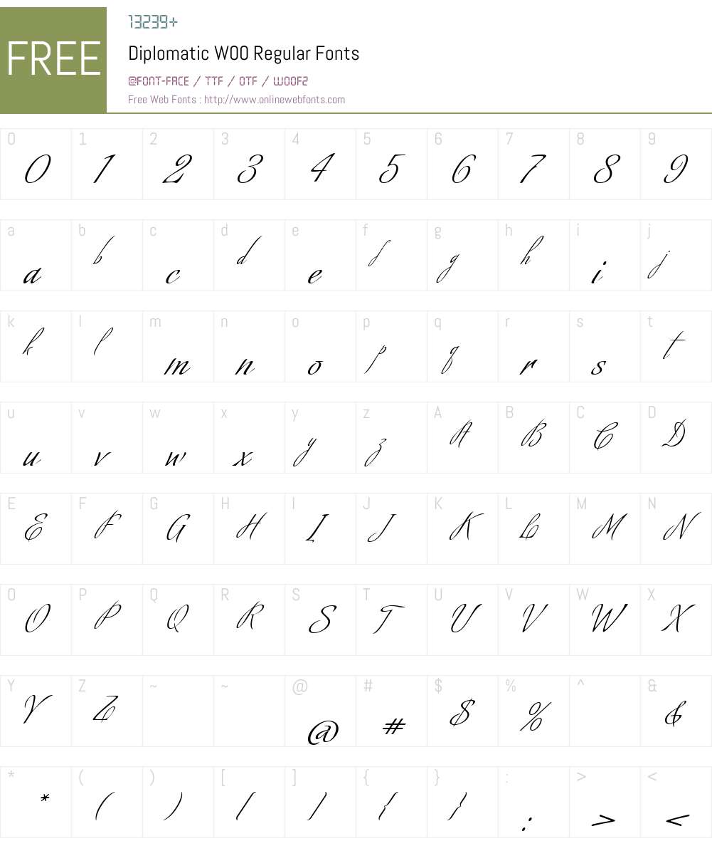 DiplomaticW00-Regular Font Screenshots