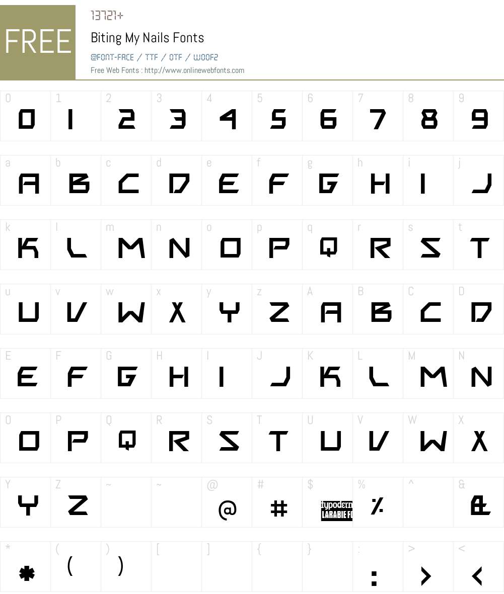 Biting My Nails Font Screenshots