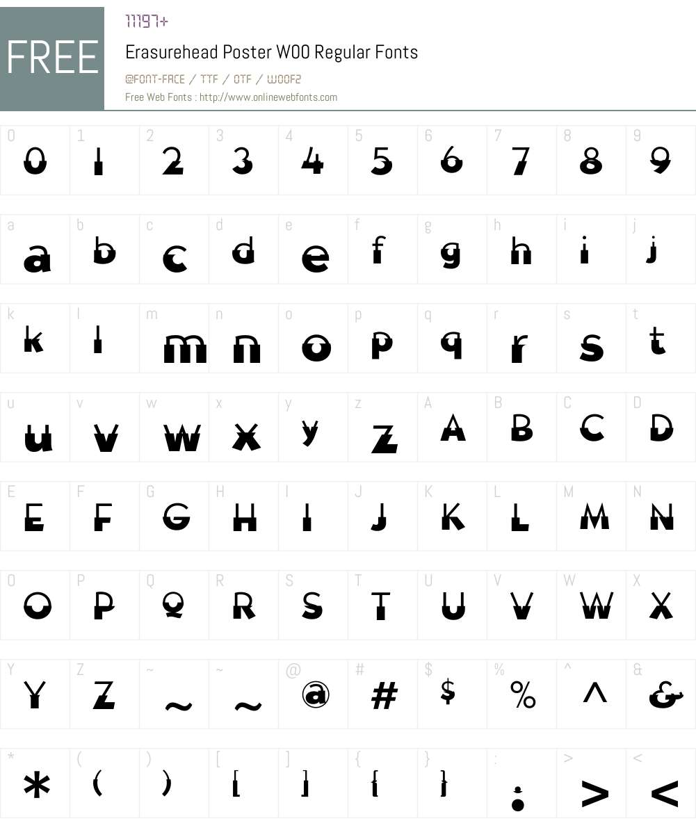 ErasureheadPosterW00-Rg Font Screenshots