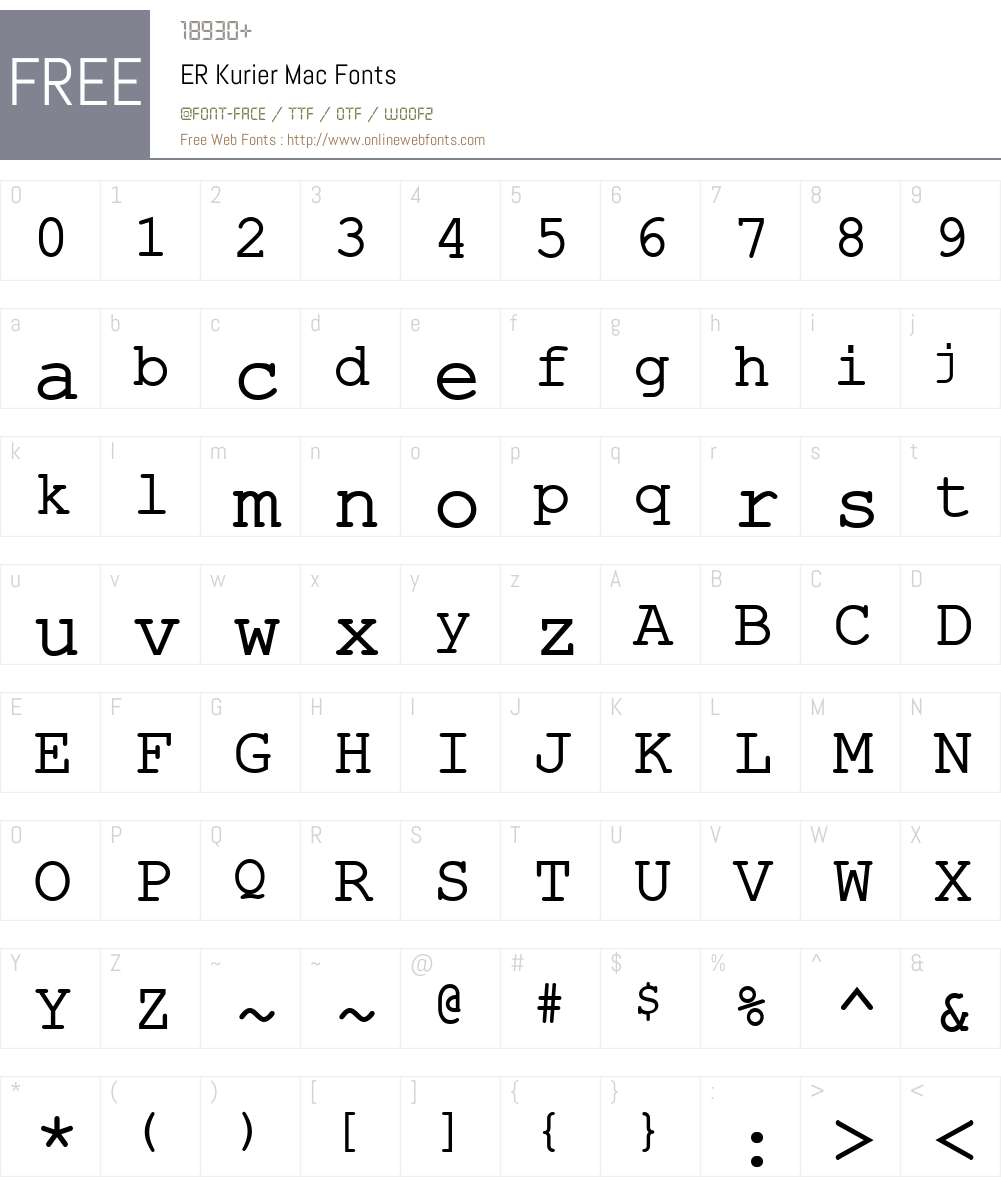 ER Kurier Mac Font Screenshots