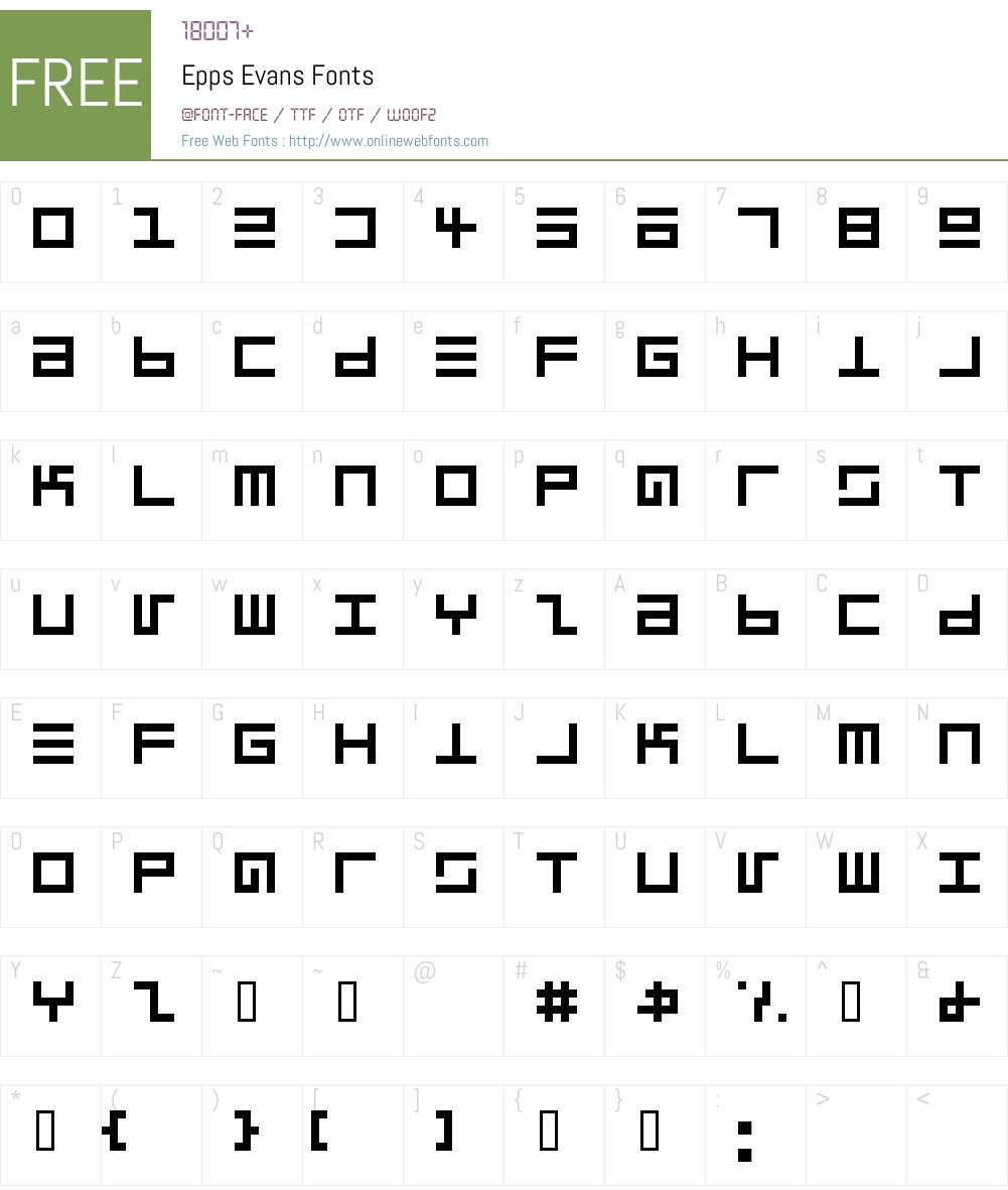 Epps Evans Font Screenshots
