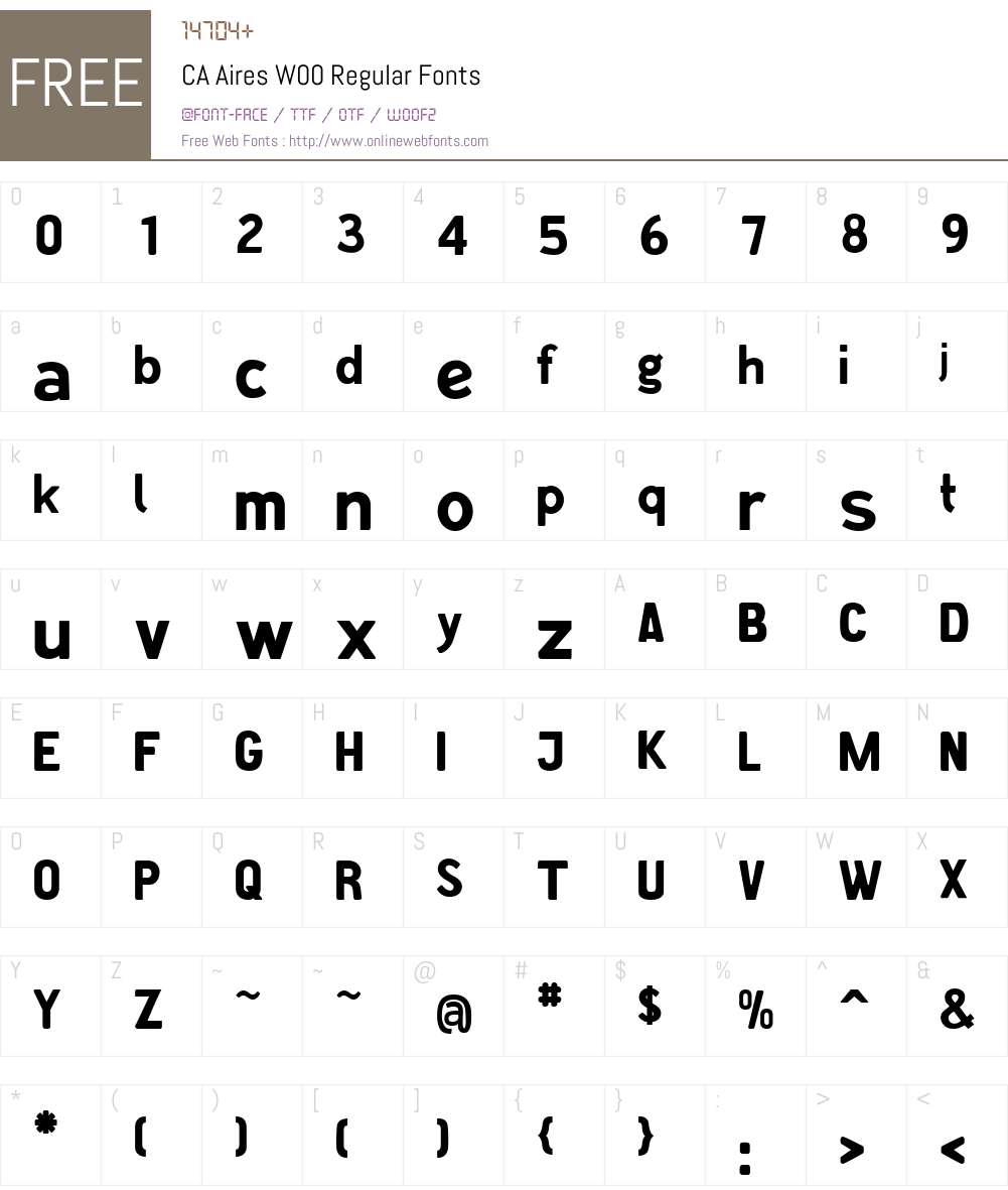 CAAiresW00-Regular Font Screenshots