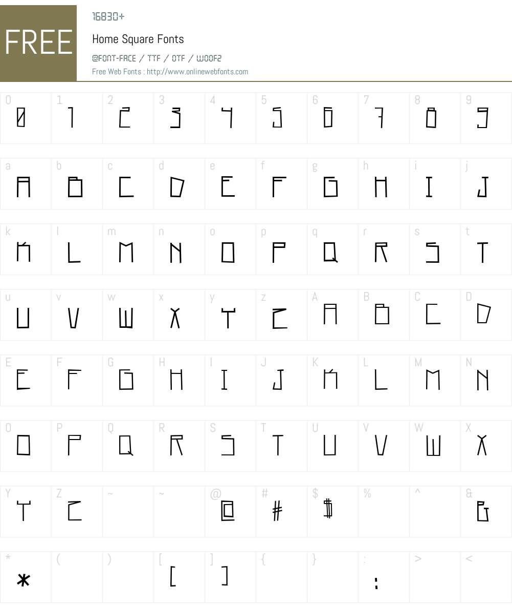 Home Square Font Screenshots