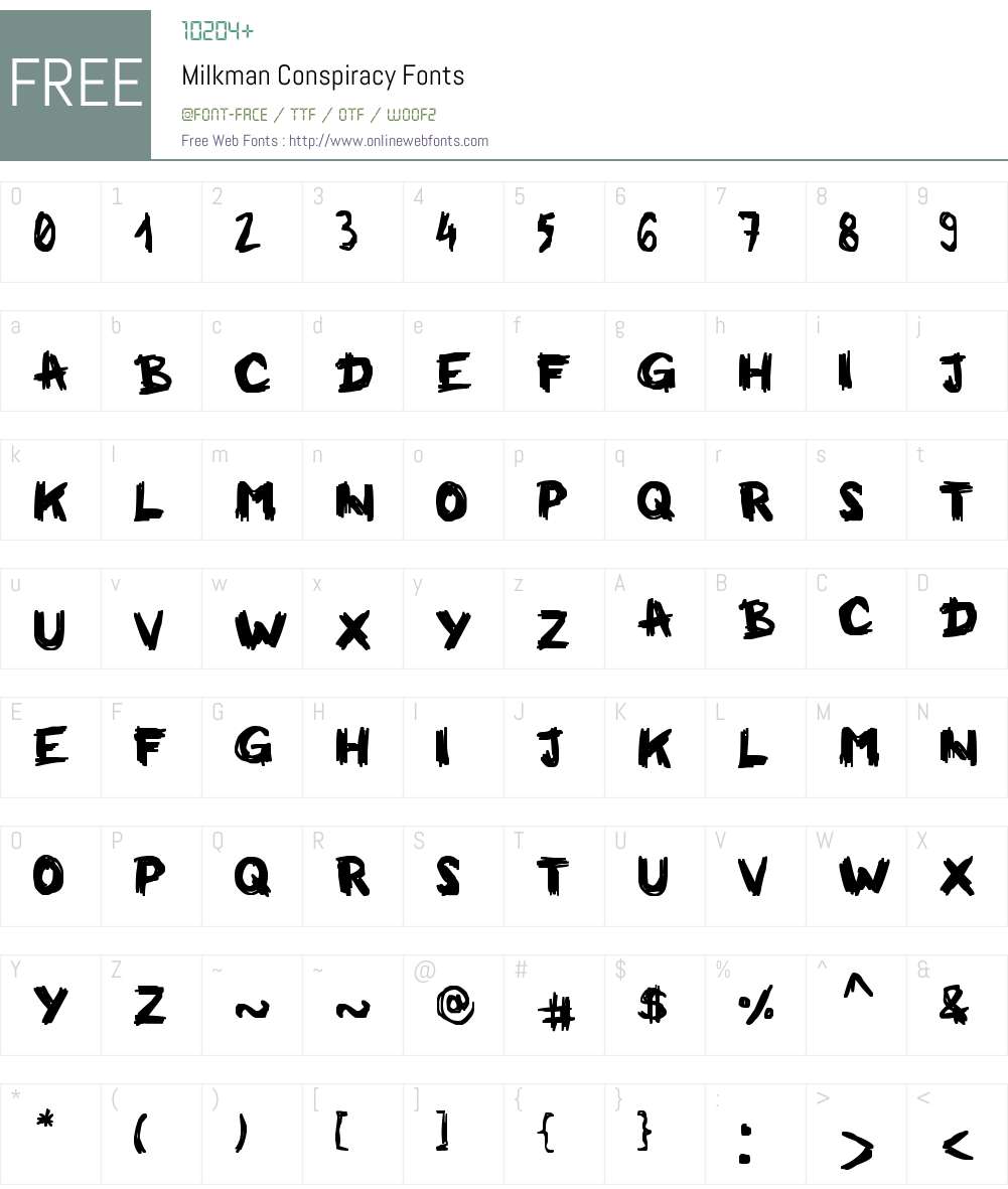 Milkman Conspiracy Font Screenshots