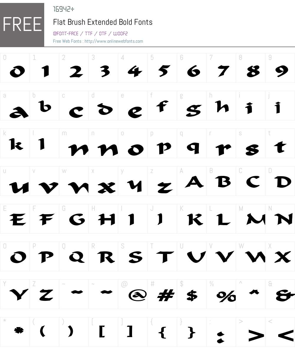 Flat Brush Extended Font Screenshots