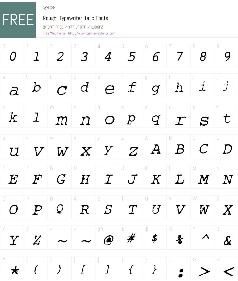 Rough_Typewriter Font Screenshots