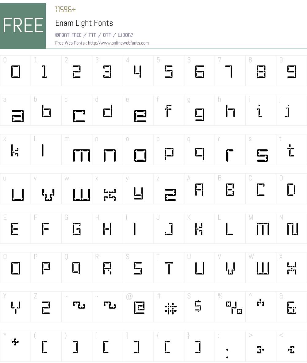 Enam Font Screenshots