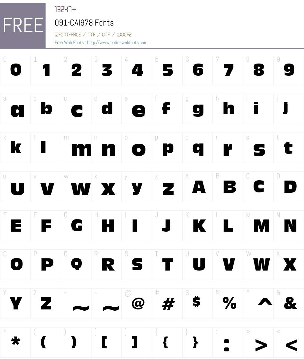 091-CAI978 Font Screenshots