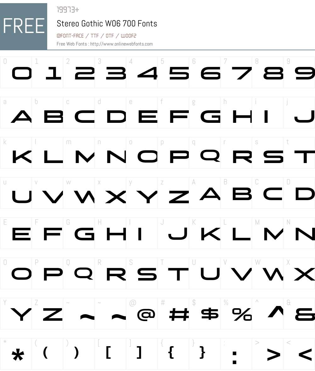 Stereo Gothic Font Screenshots